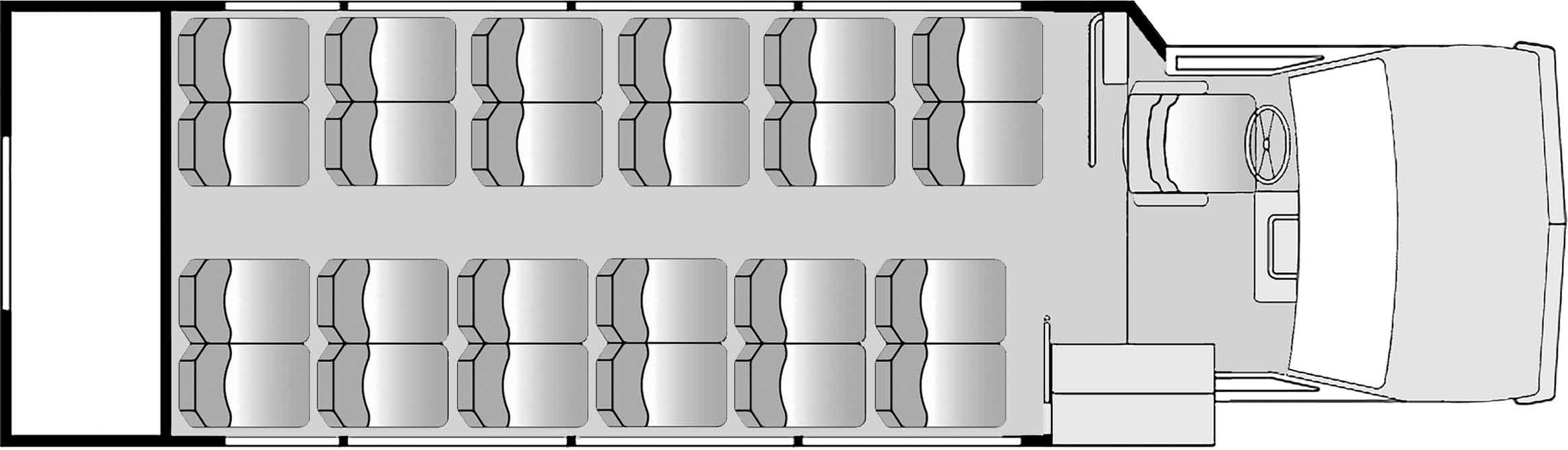 24 Passenger With Rear Luggage Plus Driver Floorplan Image